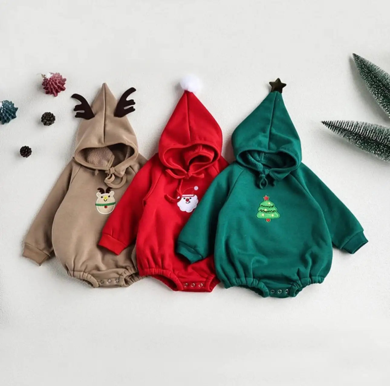 One Piece Embroidery Santa Clause Baby Outfit